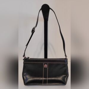 Vtg Etienne Aigner Classic Crossbody Bag Women's Medium Black Genuine Leather